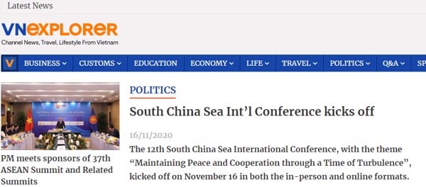 VNEXPLORER: “SOUTH CHINA SEA INTERNATIONAL CONFERENCE KICKS OFF”